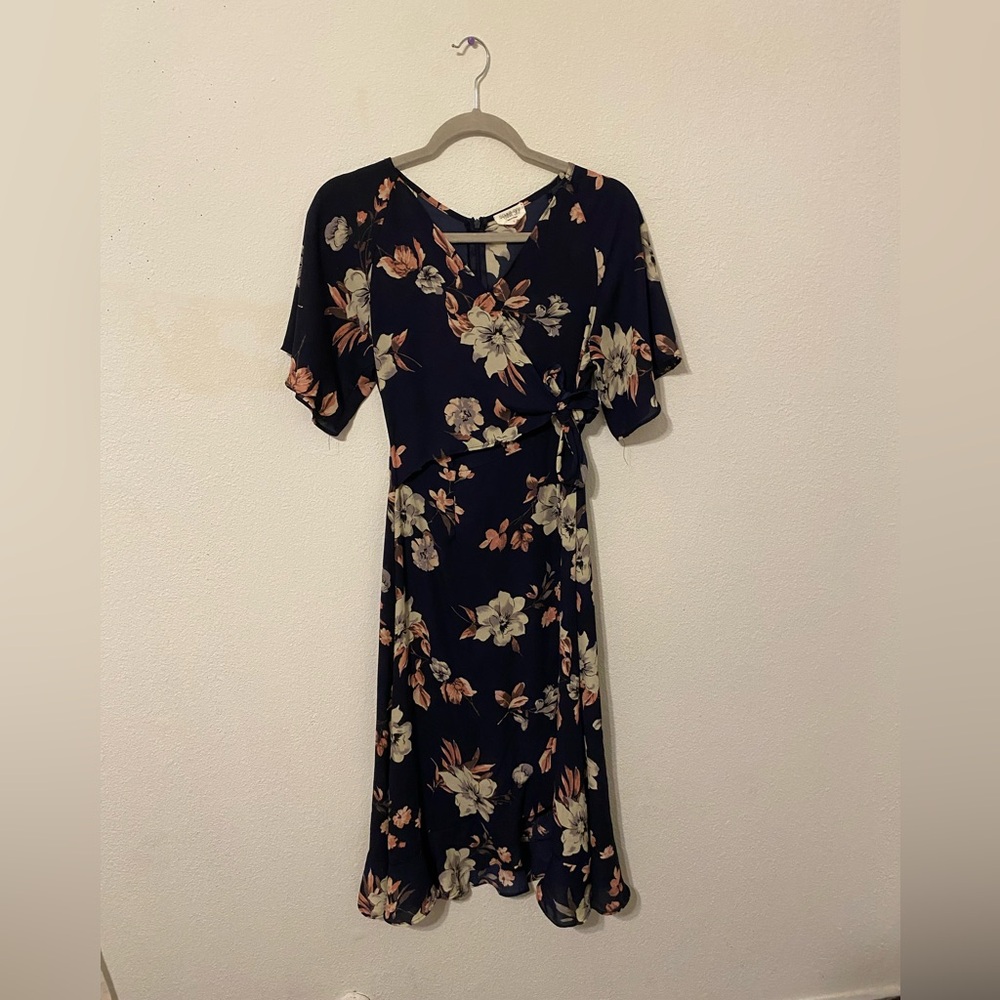 Sienna Sky Navy Floral Midi Dress